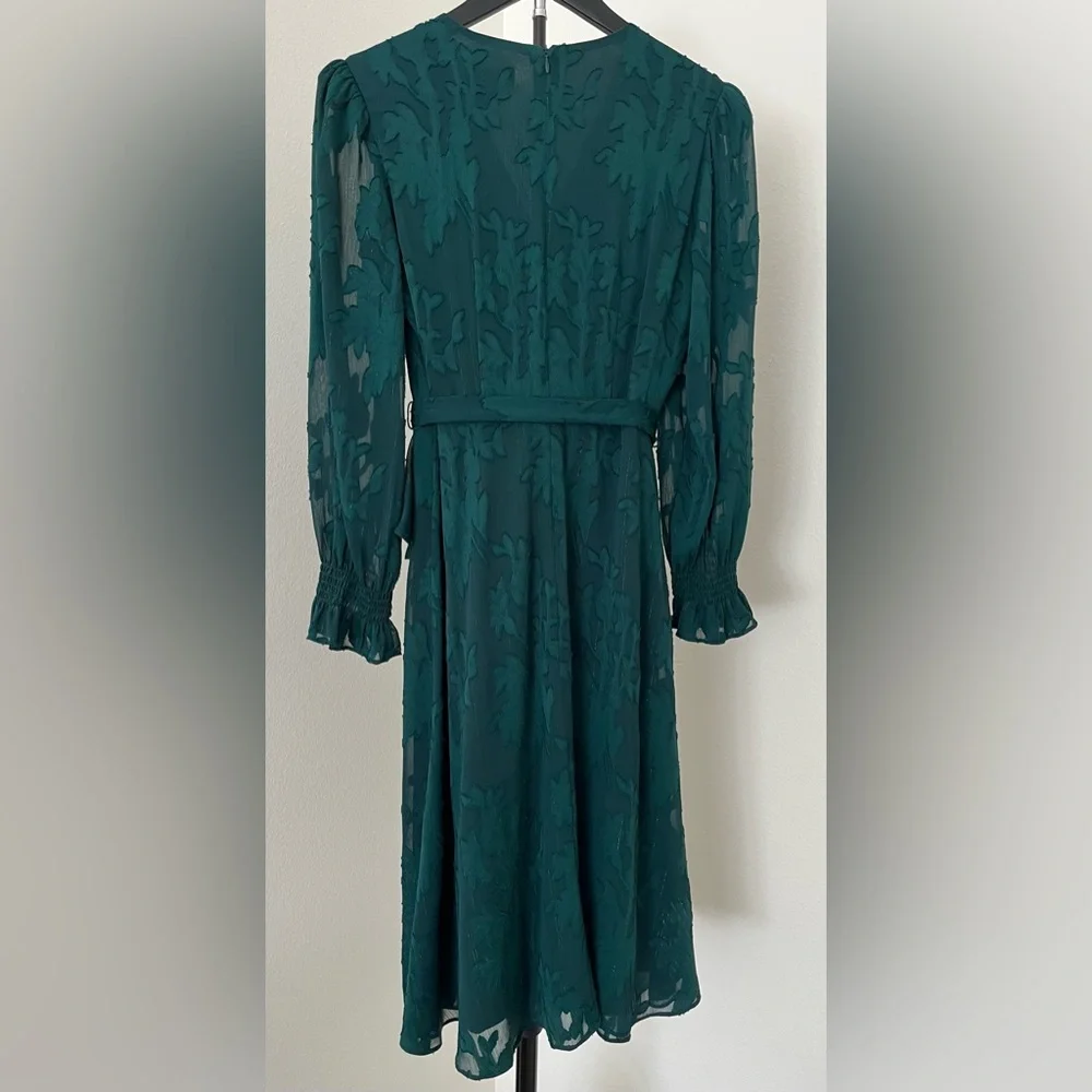 *HOLIDAY* Jessica Howard Long Sleeve Emerald Green Dress (Sz 4P) - Picture 11 of 16